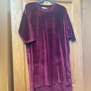 Short sleeve velour tunic/dress